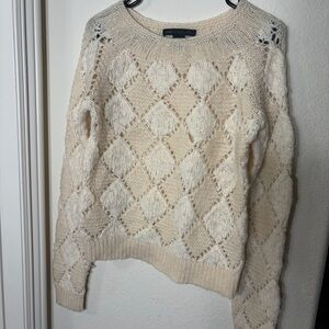 Marc By Marc Jacobs Cream Diamond Knit Sweater